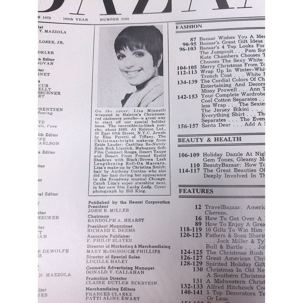 Vintage 1975 Harper's Bazaar Magazine Liza Minnelli Jerry Hall Fashion - Picture 11 of 11